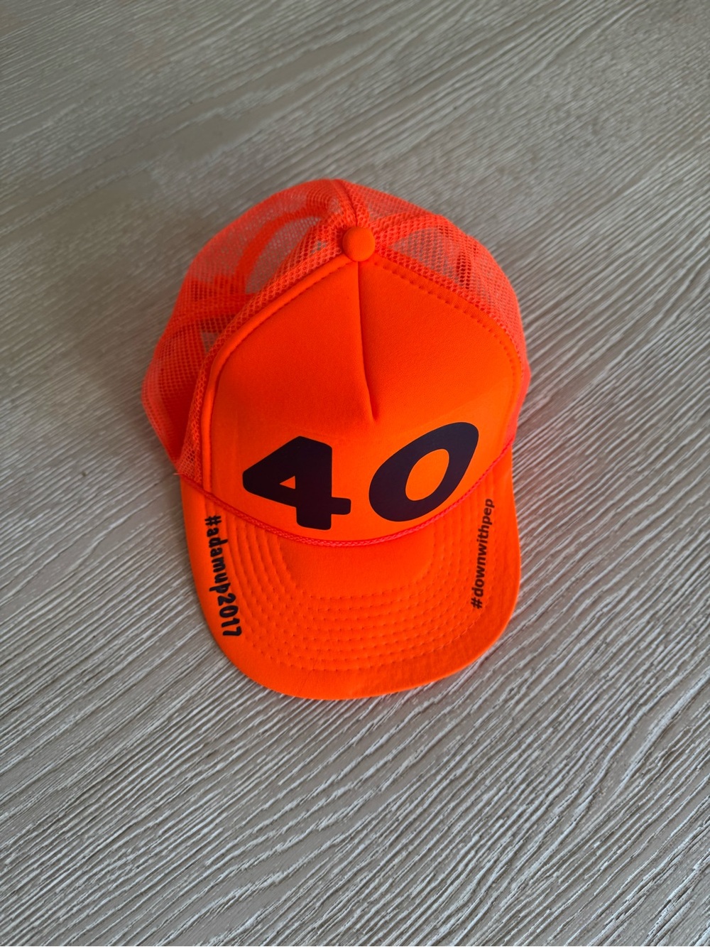 Neon orange adjustable ‘40’ Trucker hat